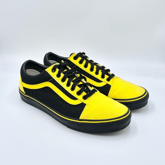 RARE Vans Customs Wide Old Skool Yellow Black Skate Shoe Men’s 11.5 Women’s 13